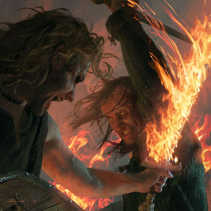 Sandor Clegane vs Beric Dondarrion by Michael Komarck.jpg