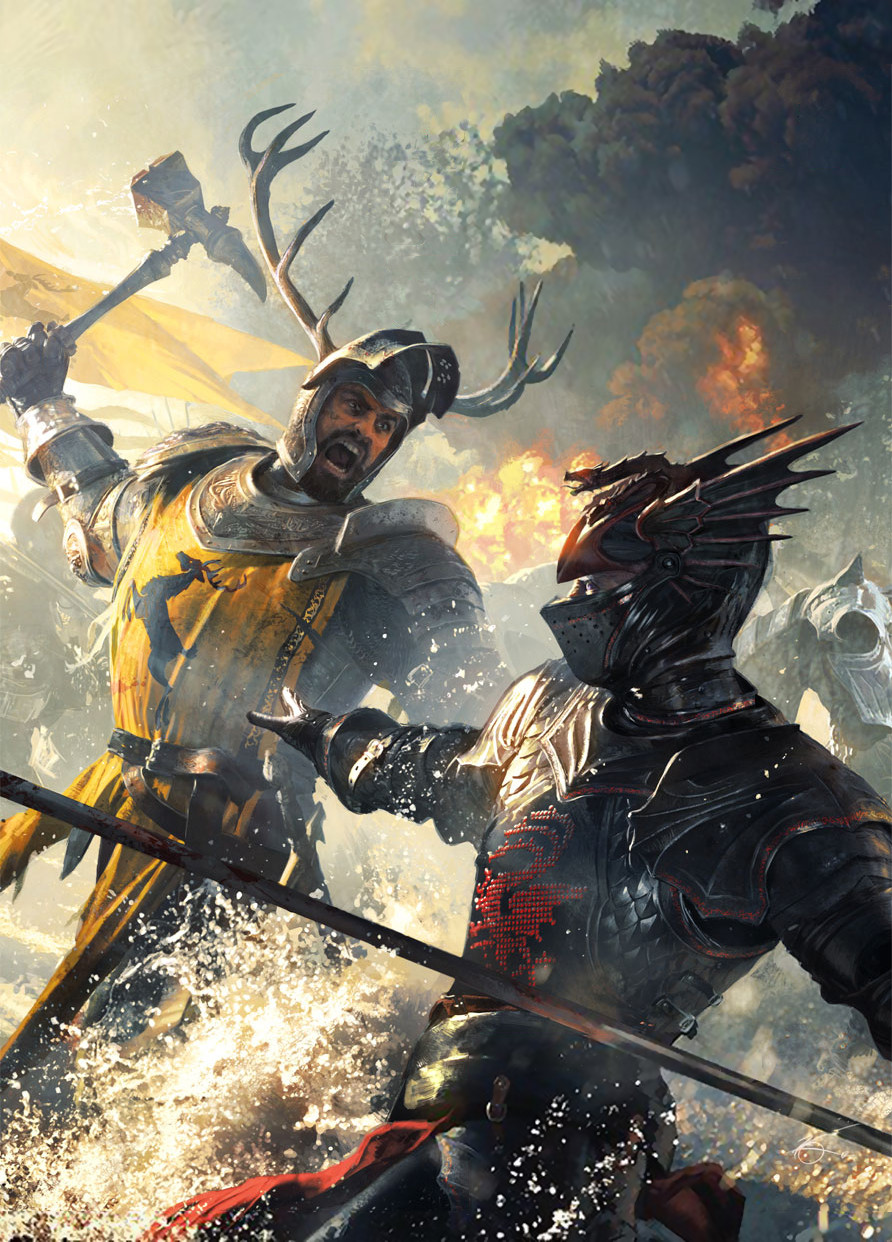 Rhaegar Targaryen vs Robert Baratheon by Michael Komarck.jpg